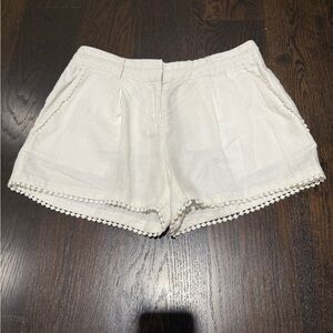 LOFT High Waist White Lace Trim Shorts